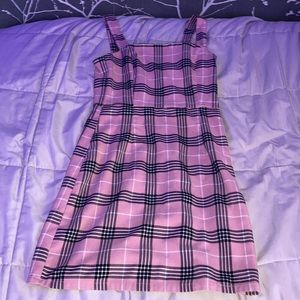 pink plaid dress